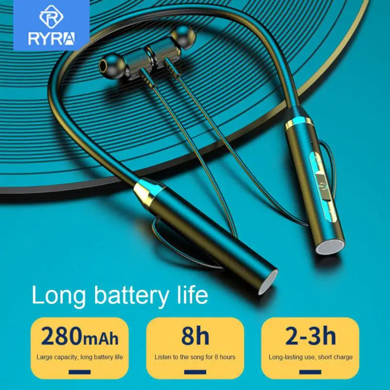 RYRA Bluetooth 5.0 Auriculares Sport Wireless Headphones With Mic Bluetooth Waterproof Earbuds Noise Reduction Headset Earphones