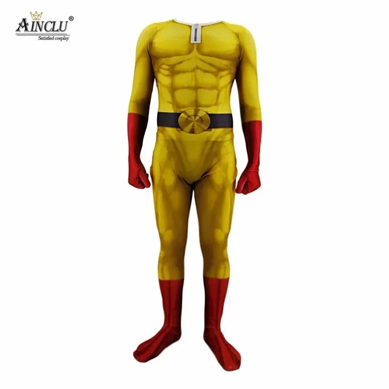 أزياء Ainclu للرجال الأولاد ONE PUNCH MAN أزياء البطل الخارق Saitama التأثيرية بدلة الهالوين مع عباءة/الرأس ob؛ 8