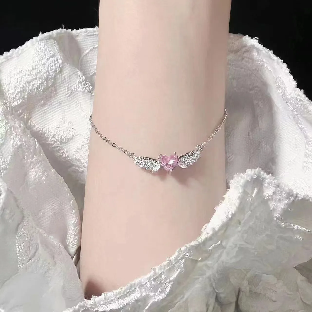 wing bracelet Crystal Zircon Heart For Woman Charm Bracelet Jewelry Gift