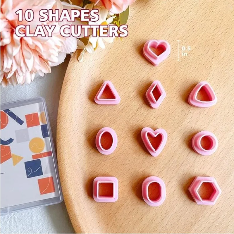 DIY Embossing Mold New Soft Pottery Polymer 10PCS Regular Geometric Figure Earrings Jewelry Clay Cutter Handmade Cutting Tools