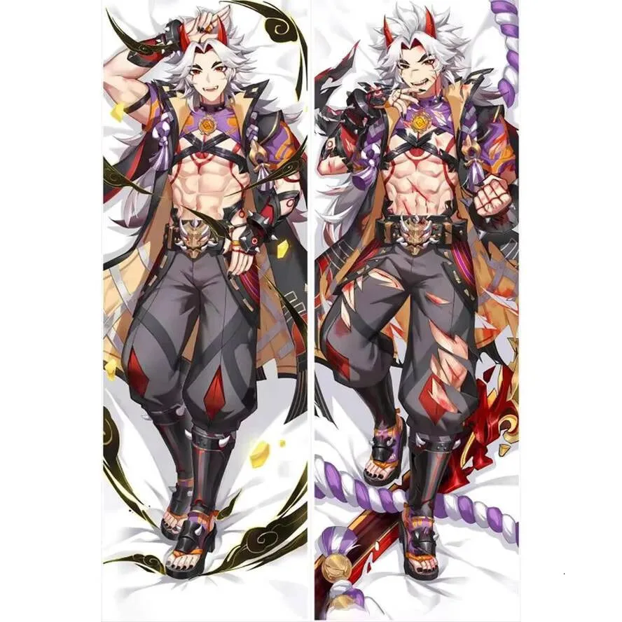 

Genshin 2WAY Impact Game Body Pillow Case Cover Arataki Itto Dakimakura Male Otaku Hing Fullbody HD Printed Gifts
