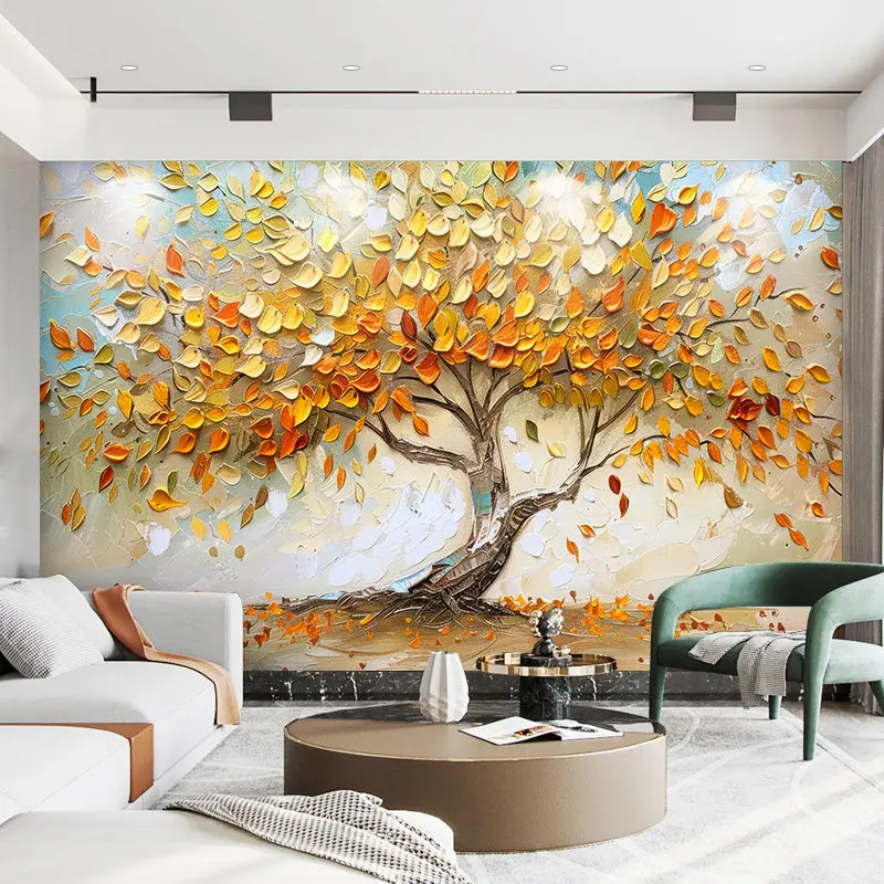 

Custom Modern minimalist 3d stereo TV background tree Photo Wallpaper home decoration Wall Painting Wallpapers For Living Room
