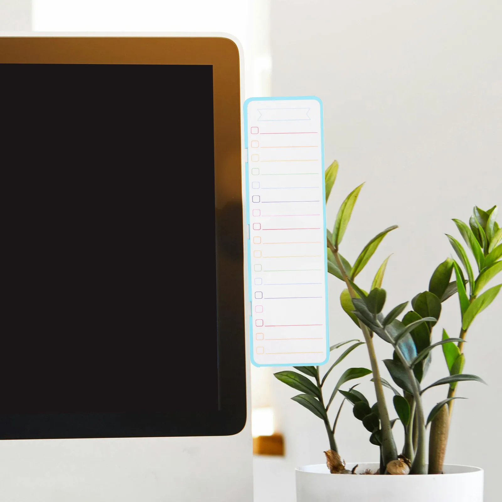 

Magnetic Dry Erase Board Magnetic Notepad for Computer Side Small Whiteboard for Notes Tasks Reminder Kitchen Planner