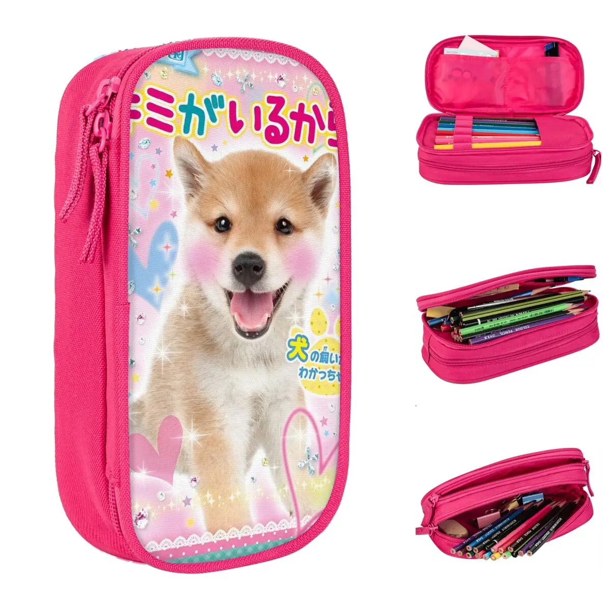 

Забавные винтажные пеналы для щенков и собак, милый пенал с мультяшными животными, ручка, детские сумки большой емкости, школьные принадлежности, подарки, канцелярские принадлежности