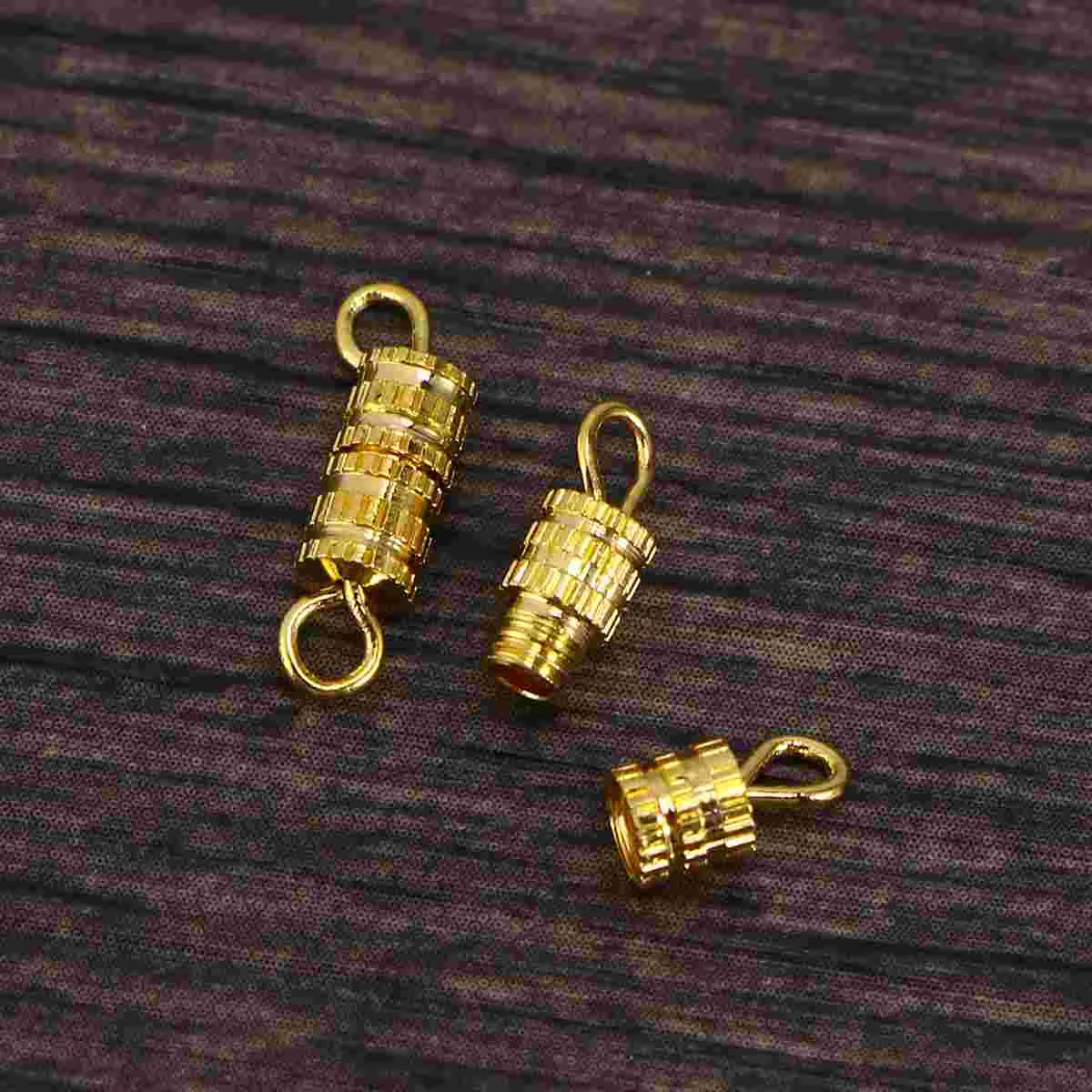 20 PCS Jewelry Jewerly Clasps for Necklace Barrel Screw Type Accessories Golden Bbracelet