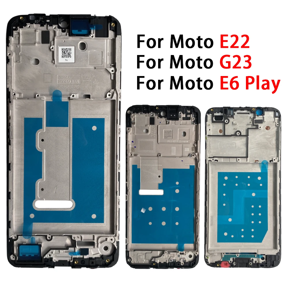 10 Pcs Middle Frame Housing For Moto G72 G60 G53 G52 G23 G22 G13 E22 E13 E7 Plus E6S E6 Play Middle Frame LCD Front Bezel Cover