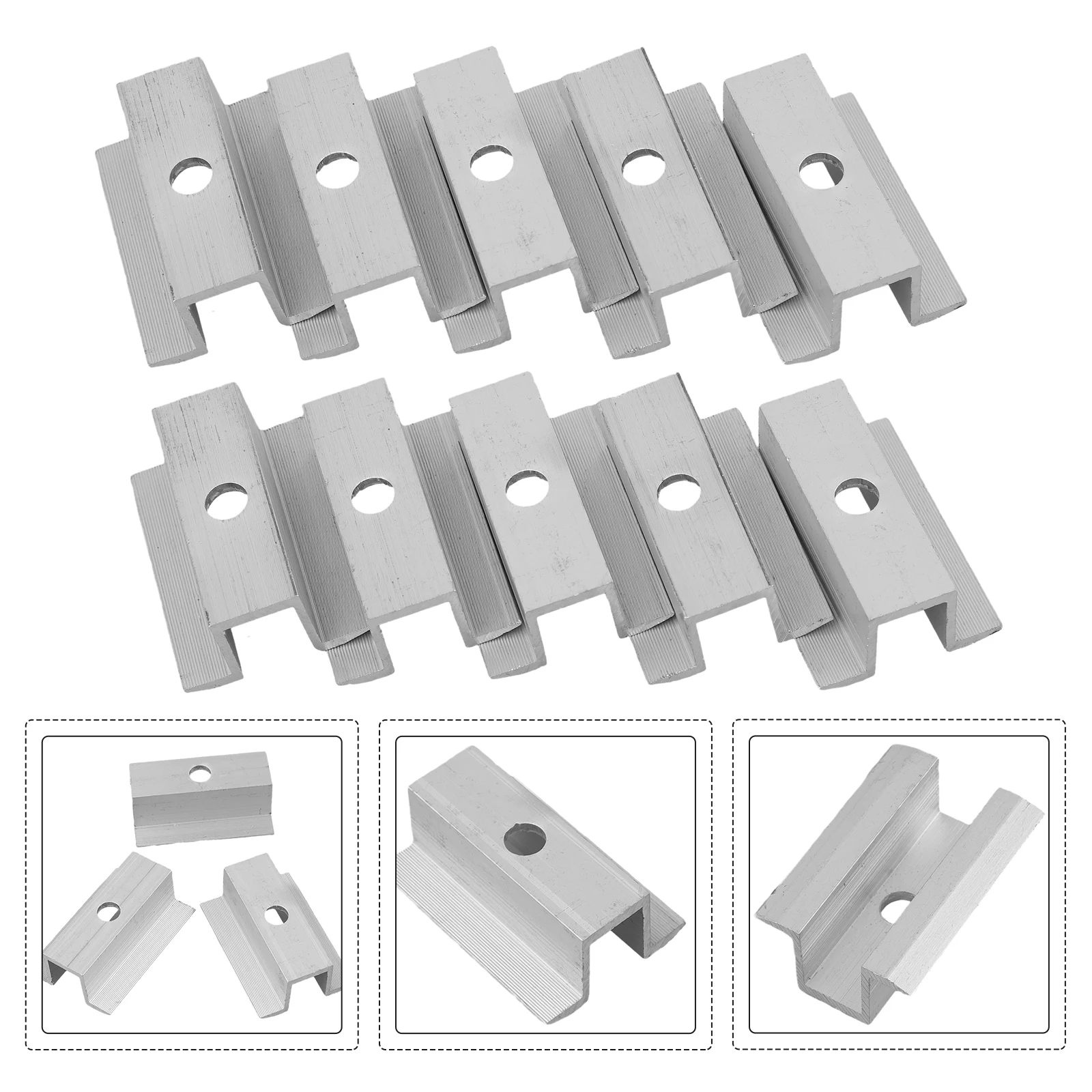 4/10Pcs Solar Middle Clamp PV For Frame Height 25 - 50mm Aluminum Alloy Photovoltaic Bracket Solar Panel Home Tool In Stock