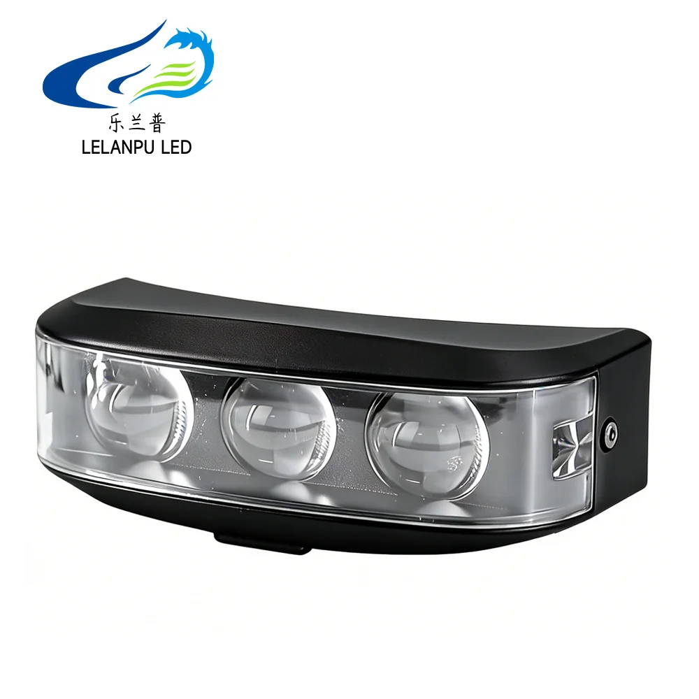 1/2PCS Motorcycle LED External Spotlight White Yellow High Low Beam Strobe Light With Blue Aperture Headlight 80W High Power