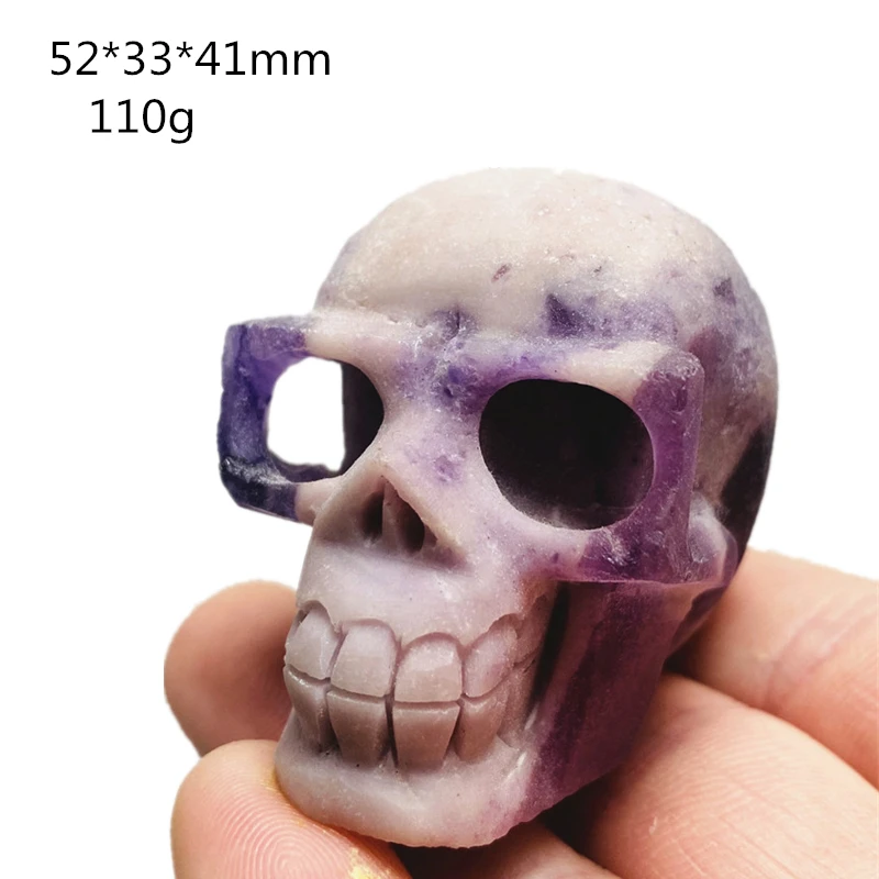 AAAA+Natural Cranium Crystal  Quartz Wicca Stones Reiki Healing Specimen Skull Halloween Ornament Home Decor For Room