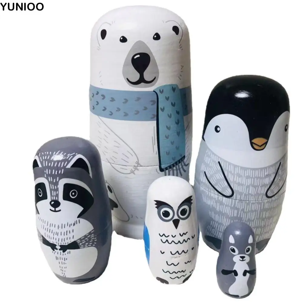 

Hand Paint Toys Russian Nesting Dolls Figurines Collection Wooden Matryoshka Toys Decorations Cartoon Handmade Stacking Dolls