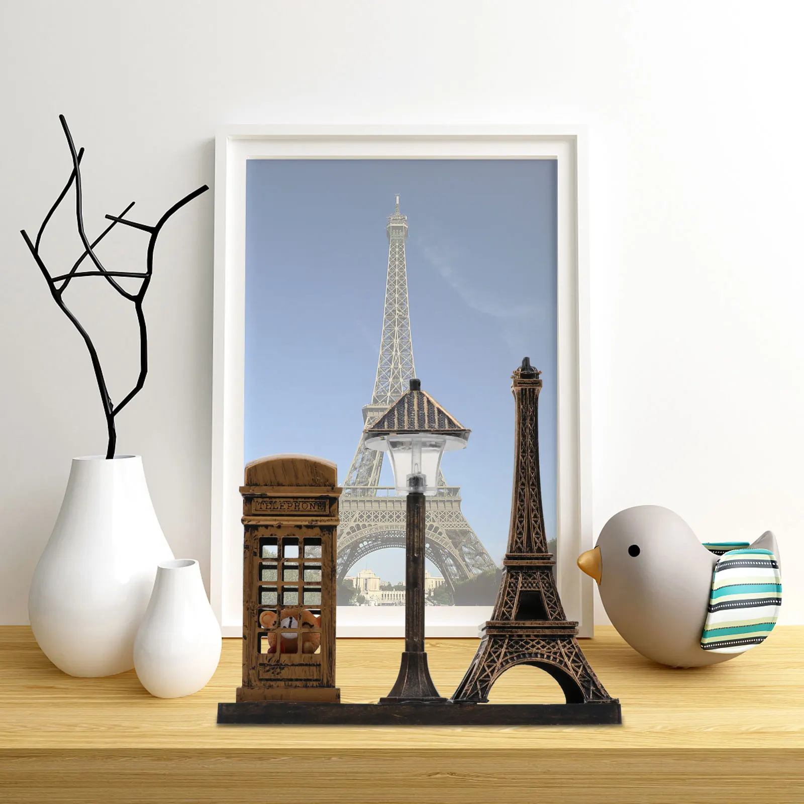 

Retro Eiffel Night Light Vintage Desk Desktop Art Light Lamp Decorative Bedroom Statue Plastic Durability Design Gift