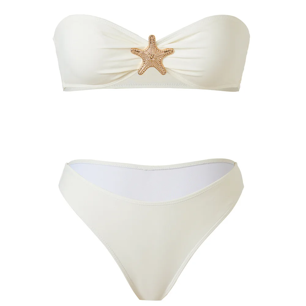 مجموعات نسائية أنيقة 2026 المرأة 3 قطعة رفع مجموعة البكيني بلون مع بقماش شفاف فستان طويل التستر تنورة الشاطئ البيضاء #4