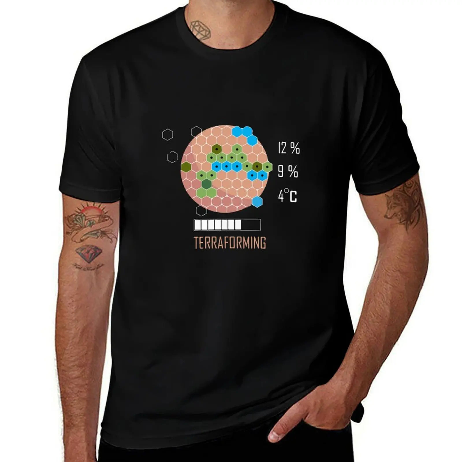 Terraforming Mars - 16 Bit Mars Terraformed - Board Game - Tabletop Gaming Футболка с короткими рукавами в повседневном уличном стиле