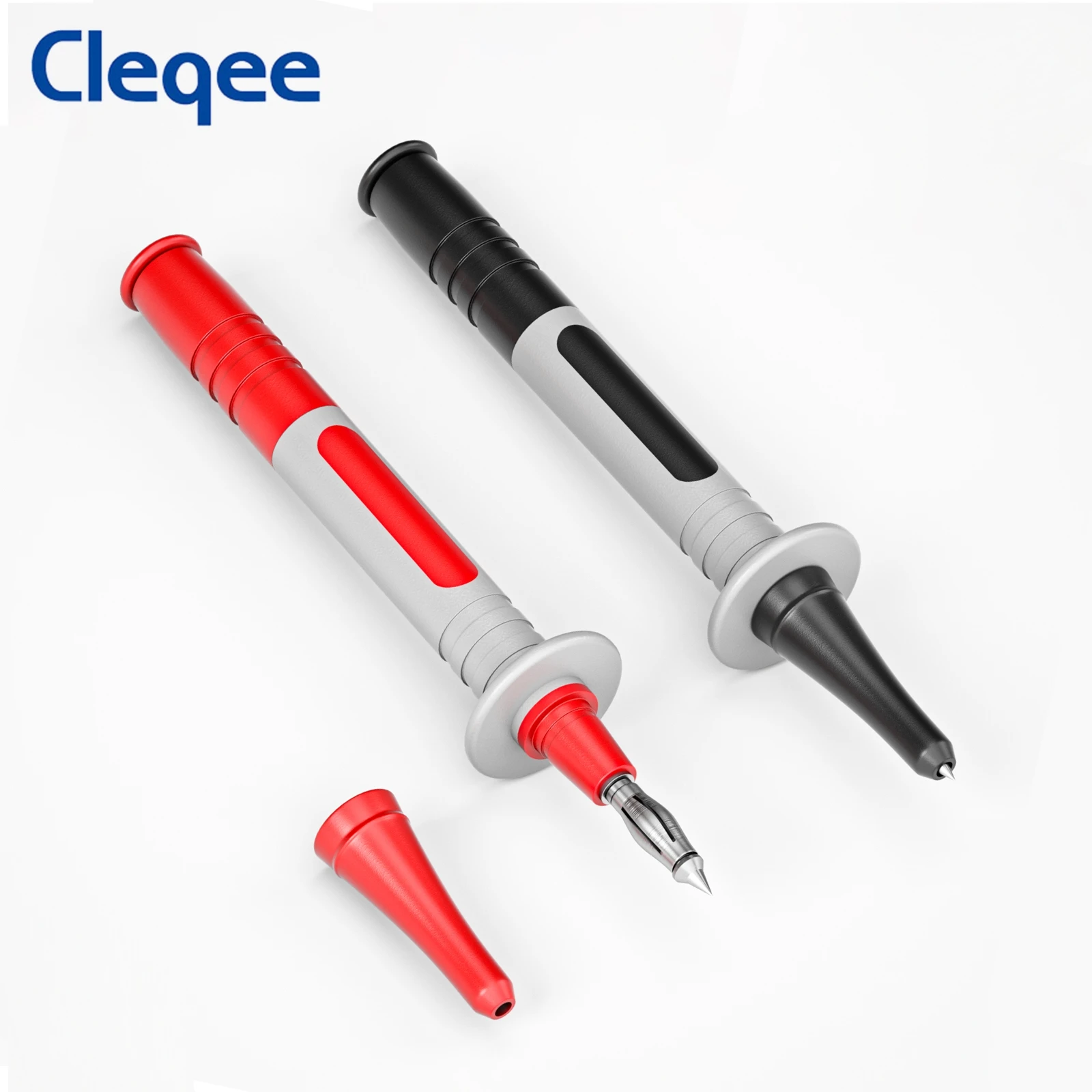 Cleqee P1925 Puntali per multimetro in silicone Kit Sonde per test Set Morsetti a coccodrillo Gancio per test rapido Clip Pinzetta Cavo di