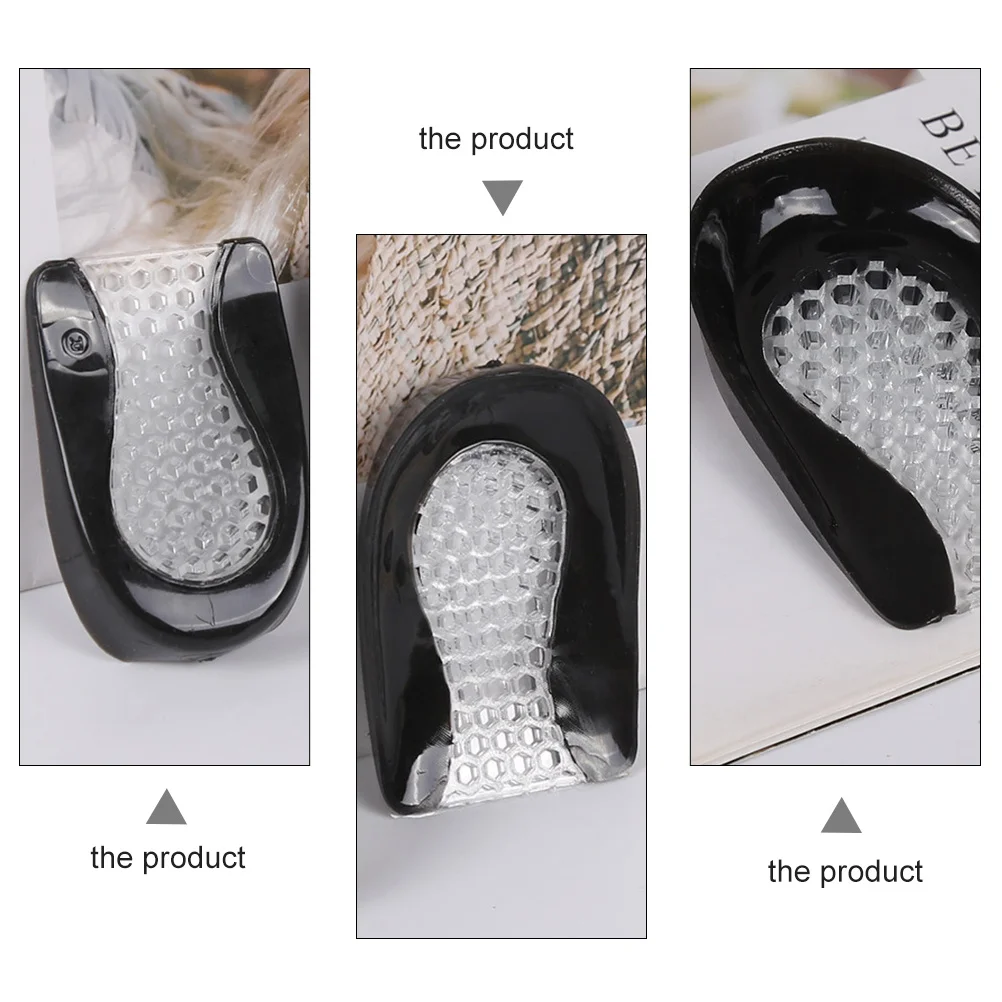 

2Pairs Heel Insoles Elastic Shock-Absorbing Pain Relief Half Pads for Foot Pain Protection Honeycomb Design Durable Comfortable