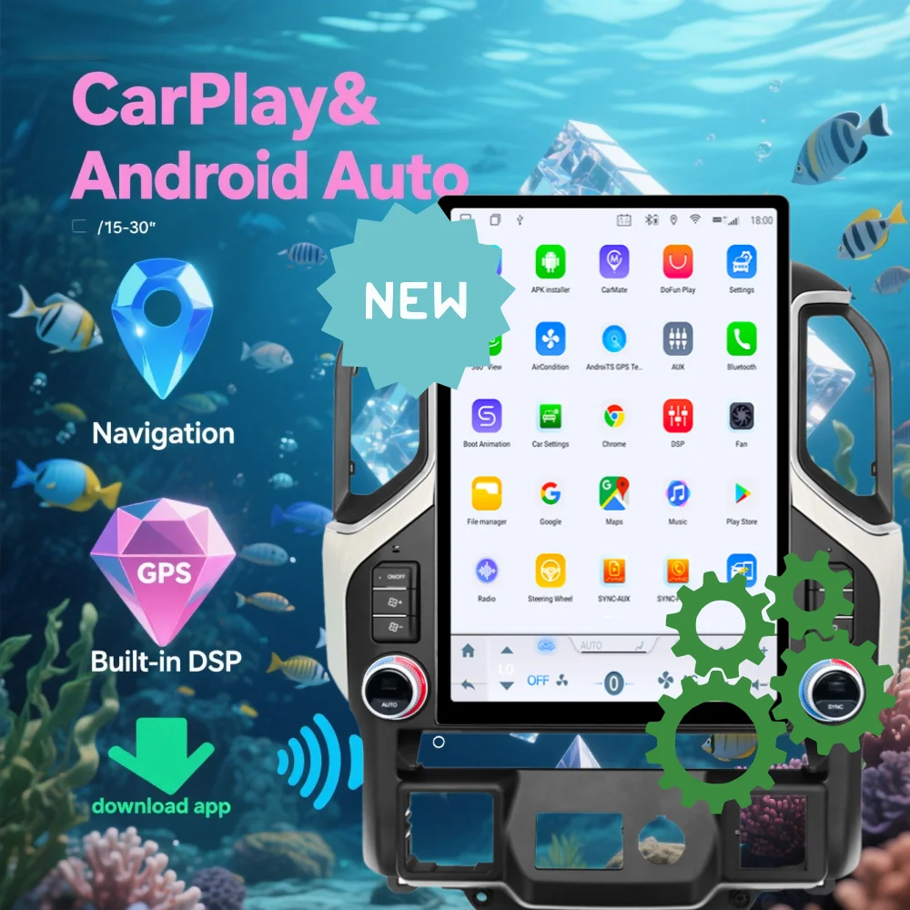 

15.6"For Chevrolet Silverado GMC SIERRA 2019-2023 Wireless CarPlay Android Multimedia Player Navigation Head unit DSP Car GPS