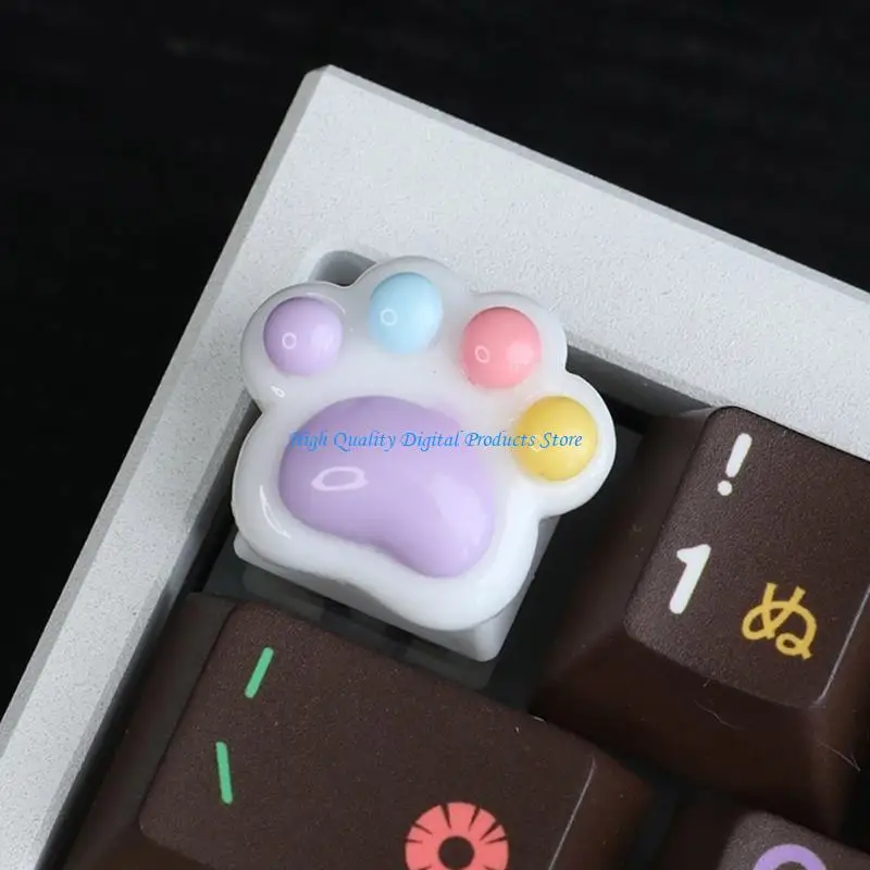 

U2JE Colorful Resin Keycaps 3D Kitten Claw Keycap Replacement Heat Resistant For Mechanical Keyboards Keycaps Lovely1PC