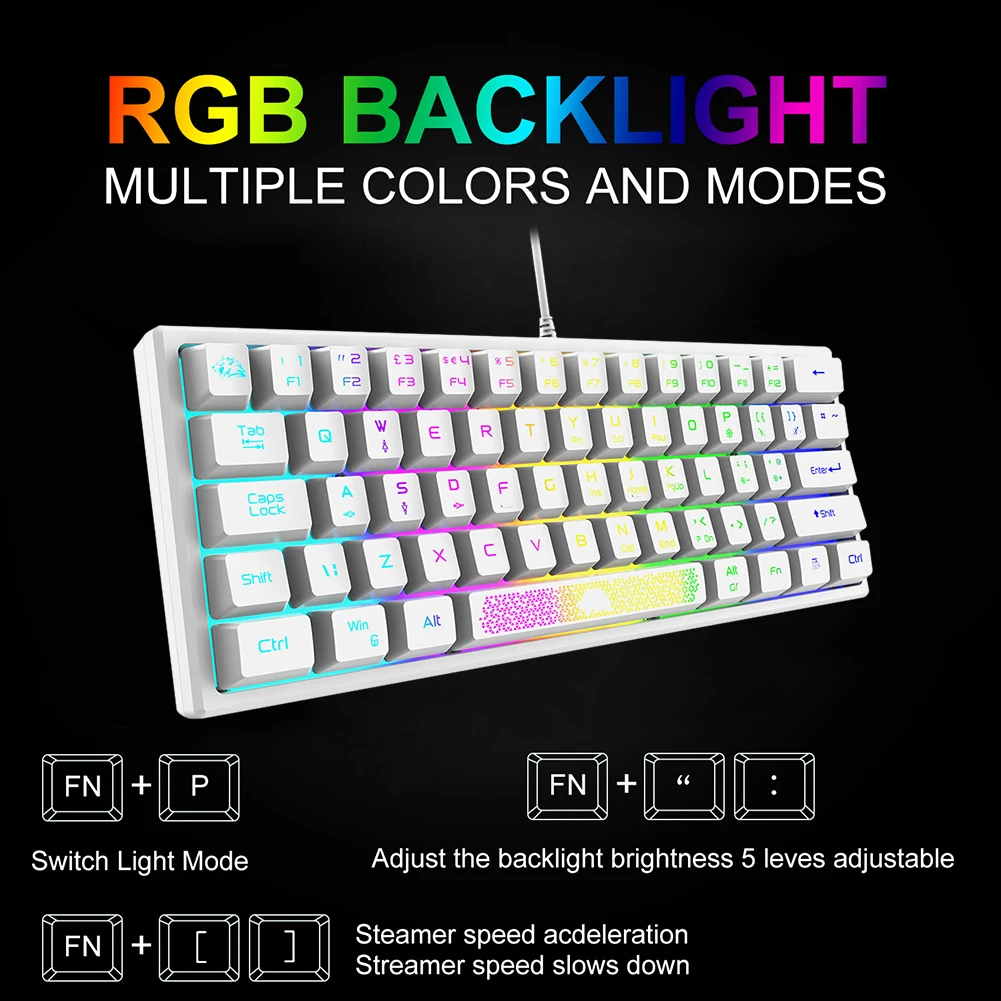 K61 RGB Wired Mechanical Gamin - Pc Gaming Center avaliação e preço