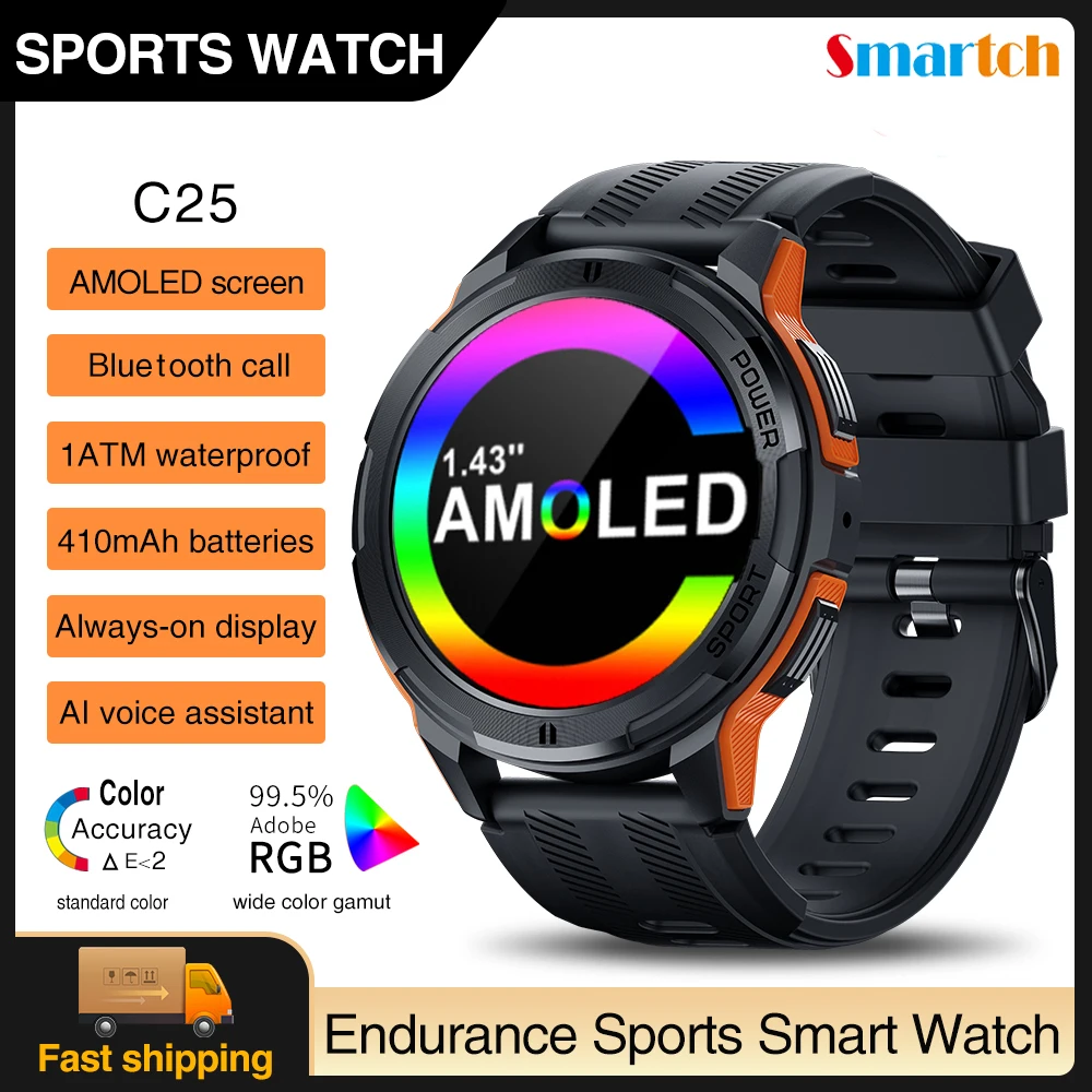 

AMOLED Smart Watches Men Smartwatch 2024 Waterproof Blue Tooth Call 1.43 Inch 466*466 HD Screen 100+ Sports 30 Days Sleep Women