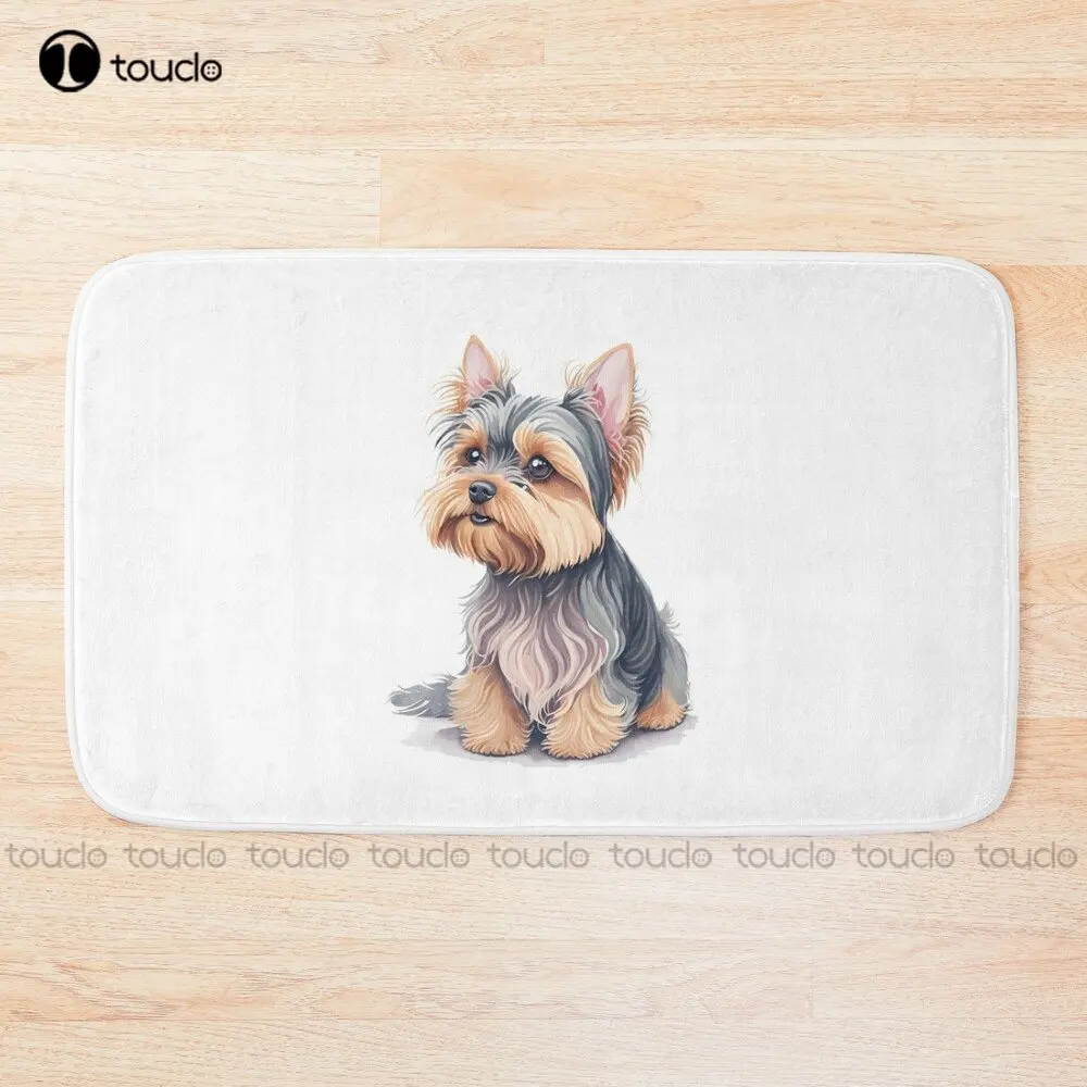 Yorkshire Terrier Dog Cute Kawaii Pet Aesthetic Bath Mat Soft Bathroom Mats Movies Bathroom Carpet