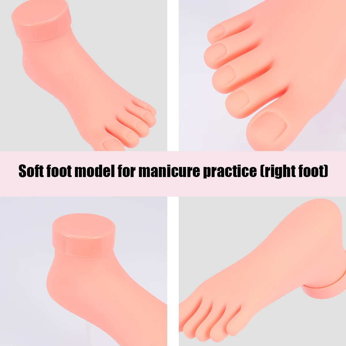 

1 pc Silicone Foot Model for Nail Practice Durable Lightweight Design Real Touch Manicure Training Tool Perfect Beginners