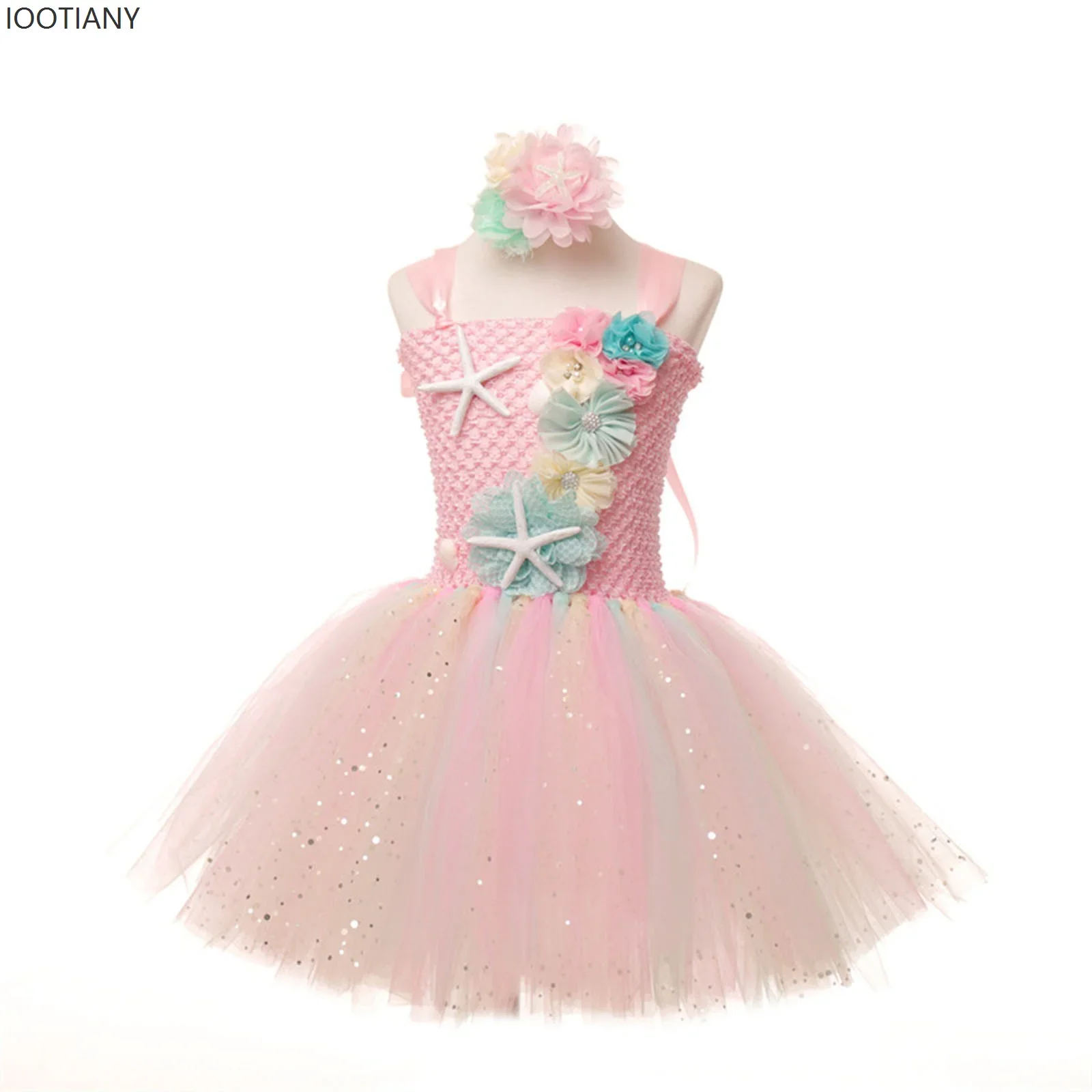 

Детское платье принцессы для косплея, праздничное платье для девочек, праздничное платье для маленьких и средних детей, милое, пушистое, детское