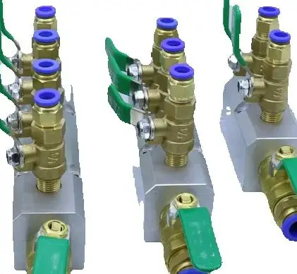 

2-позиционный распределитель источника трахеи Ga S с шаровым клапаном, многовыходной переключатель, разъем 12/10/8 мм, выхлопной газовый блок