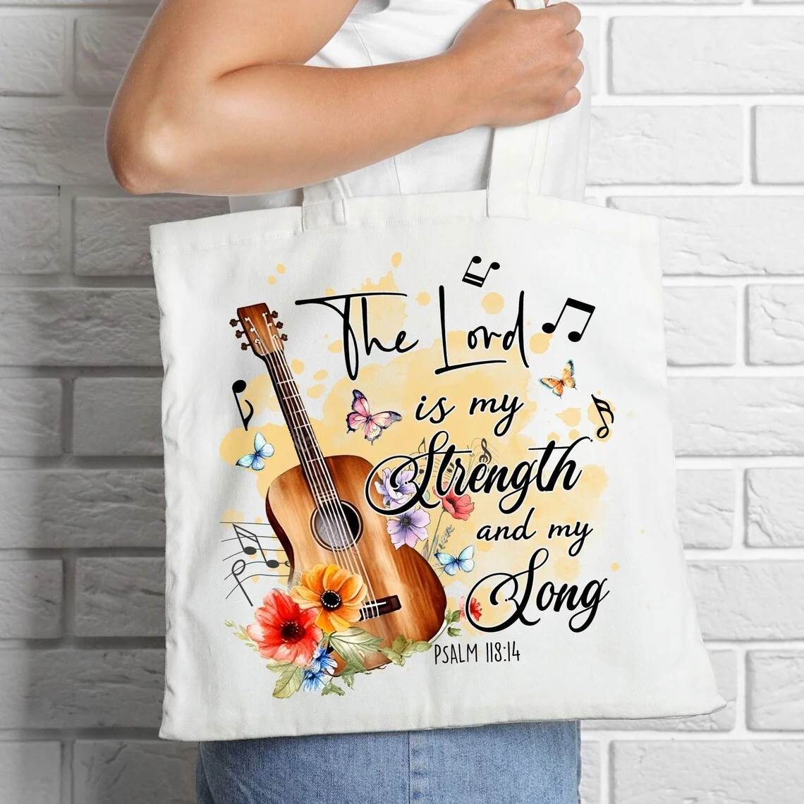 

Christian Canvas Tote Bag Large Capacity Shoulder Bag for Shopping, Travel, Picnic Outdoor Activities Durable Handbag