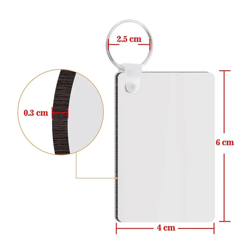 240 Pack Sublimation Keychain Blank Double Sided Heat Transfer Blank MDF Blank Board Key Ring Blank Sublimation DIY Eco-Friendly