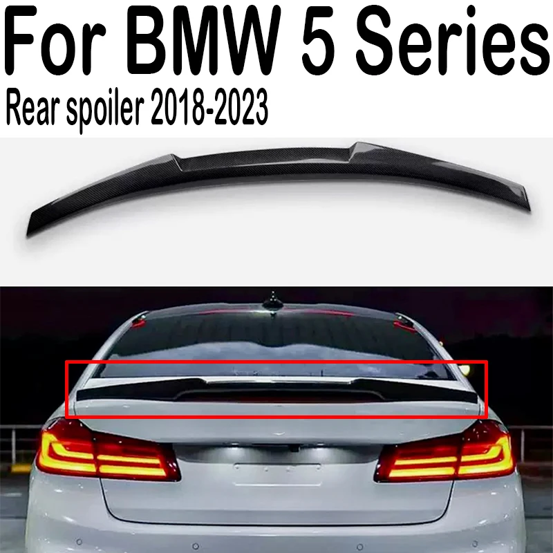 

For 2018 19 20 21 22 23 BMW 5 Series G30 F90 M4 Style Car Rear Trunk Lid Lip Body Kit Spoiler Wings Carbon Accessories