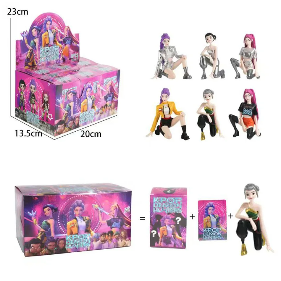 2025 Hot Anime KPop Devil Hunter Doll Vinyl Toy Rumi Mira Zoi Character Vinyl Mask Blind Box Ornament Toy Birthday Gift