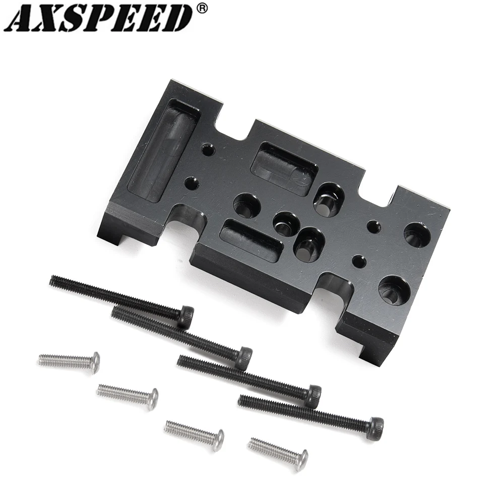 AXSPEED Metal Gearbox Skid Plate Wave Box Base Plate for 1/10 RC Crawler Car Axial SCX10 D90 D110 Retrofit Parts