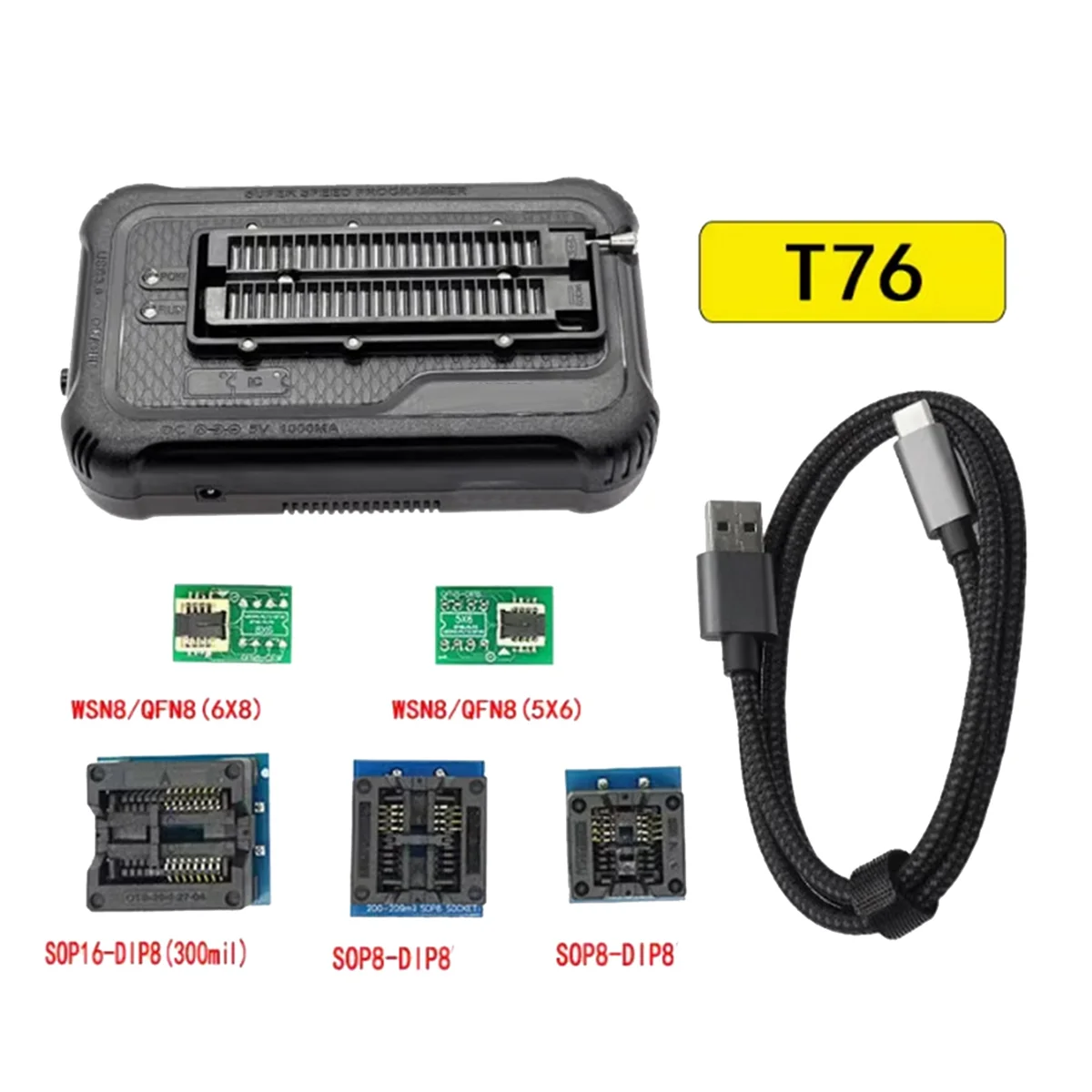 Para programador T76 USB3.0 compatible con EEPROMNAND NOR EMMC BGA,Minpro/TL866II/programador con toma de grabación de cables