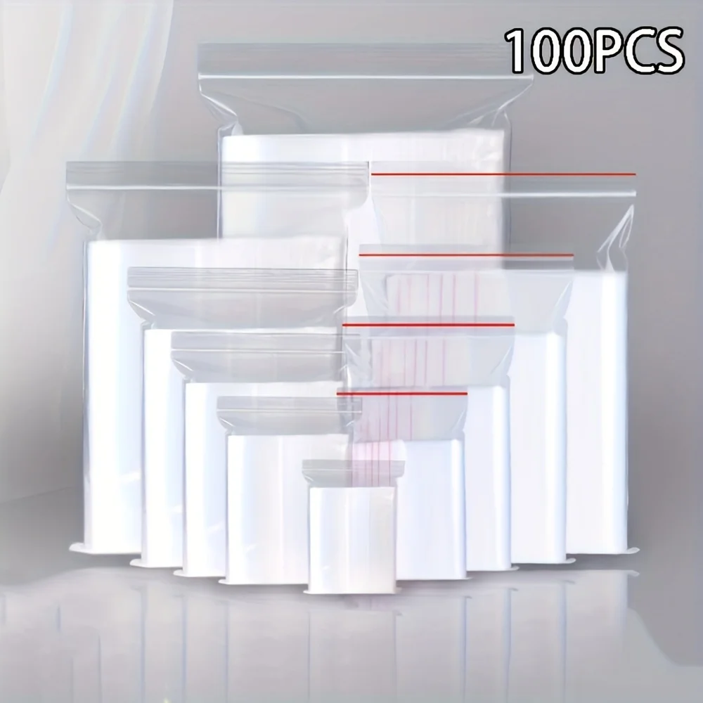 100 Pcs/lot Jewelry Zip Lock Bags for Packing PE Plastic Packaging Bags Plastic Zipper Bag Ziplock Bag Ziplock Drawstring Pouch