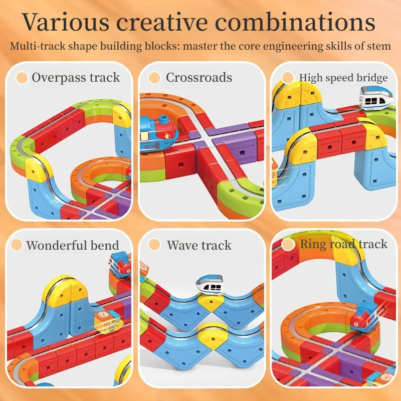 Creative Anti-Gravity Diy Electric Magnetic Track Train Set Building Blocks Educational Toys Gift For Children Kids