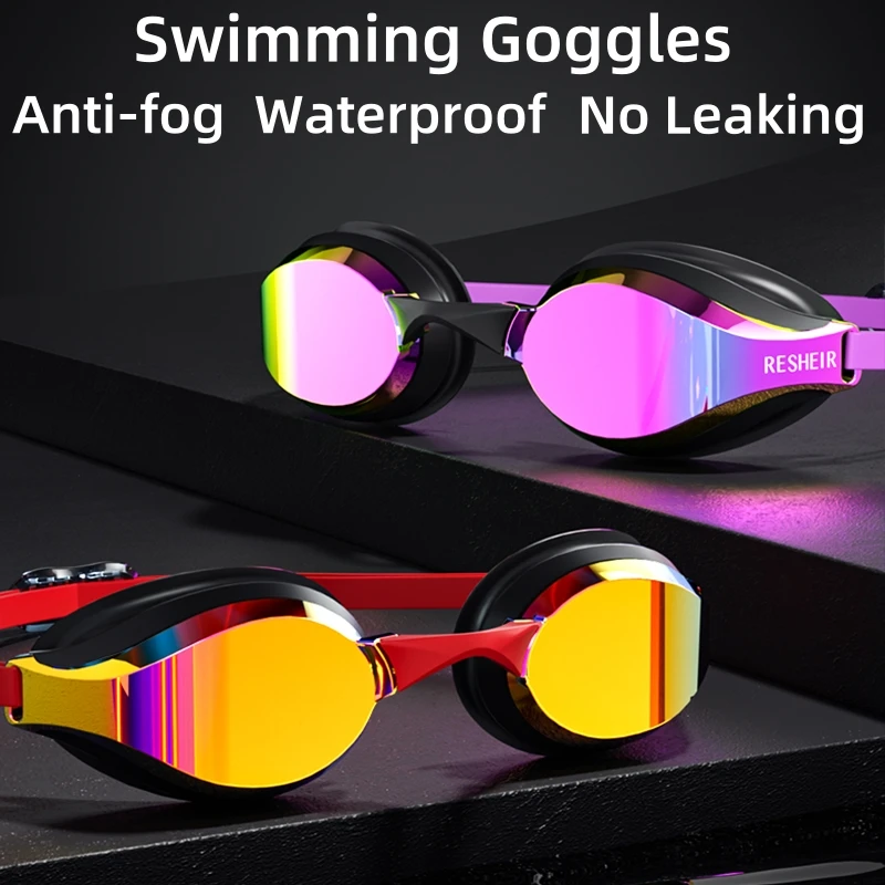 Unisex Professional Swimming Goggles for Racing, HD Lens and Anti-fog Swim Goggles for Adults