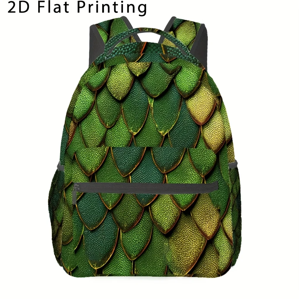

2D Flat Printed Alligator Pattern in Light Beige Teenager'S Backpack College for Teenager Office Bag for Teenager