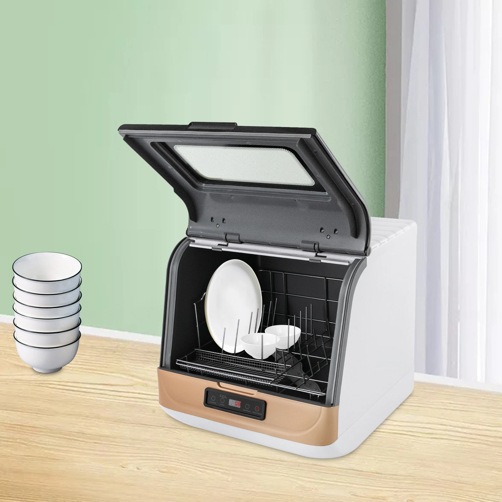 Multi Functional Desktop Non Installation Dishwasher - White