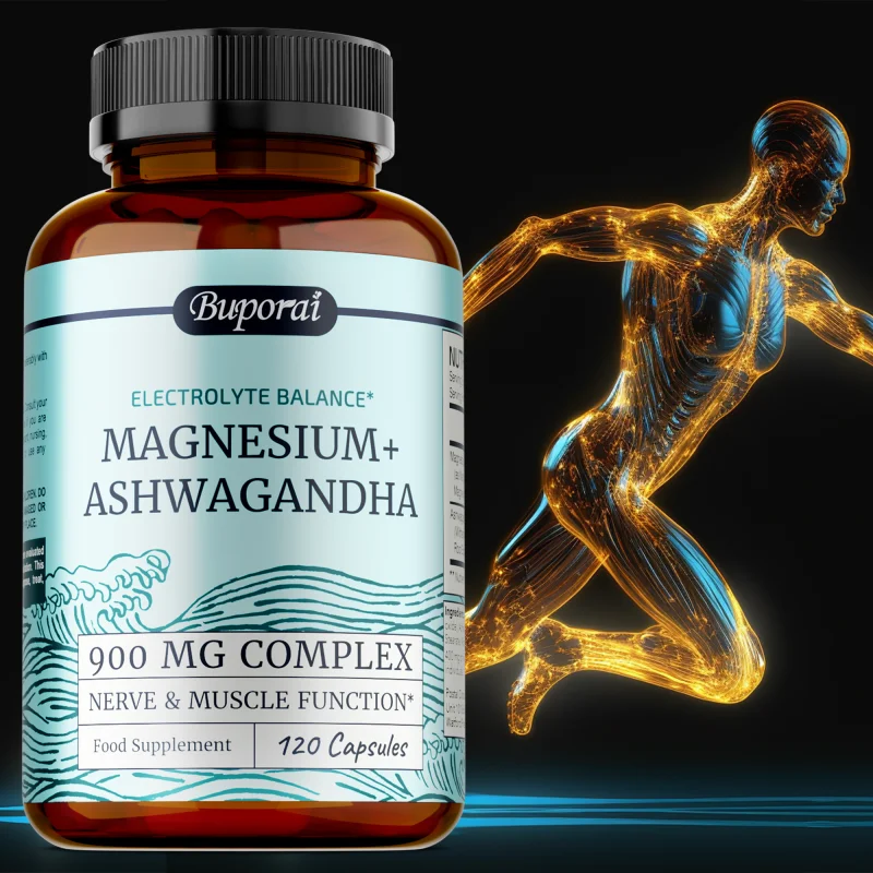 

Magnesium + Ashwahsomma Complex 900MG - Supports Nervous System and Muscle Function, Promotes Muscle Relaxation