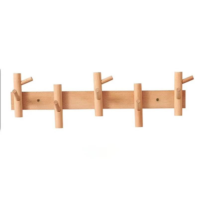 Creative Clothes Hanger Foyer Entrance Wood Hangers Multifunctional Bag Key Coat Hook Wall Mount Coat Racks Hanging Organizers image 5