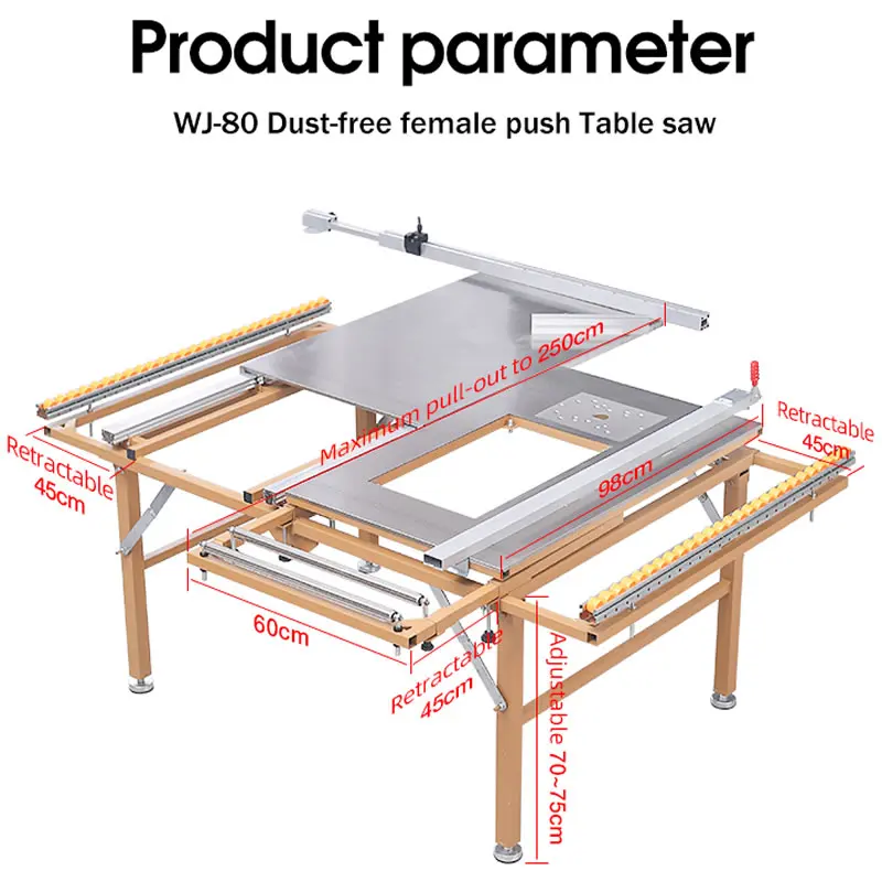 Saw Table Woodworking Precision Cutting Saw Multi-function Shelf Workbench All-in-one Folding Cutting Saw Wood Banding Machine