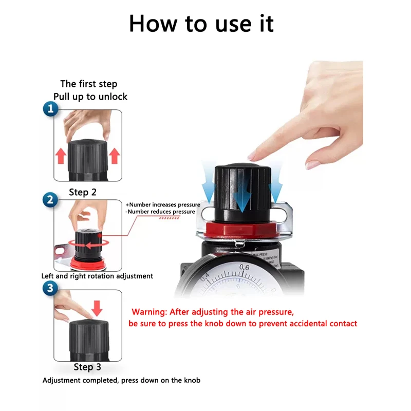 AFR2000 1/4 Pneumatic Filter Air Treatment Unit Pressure Regulator Compressor Reducing Valve Oil Water Separation