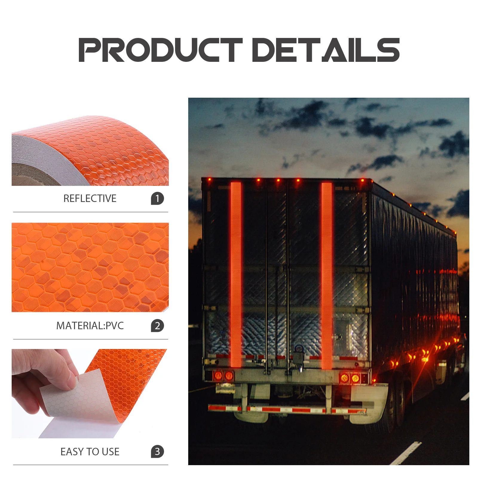 شريط عاكس متين لتزيين المركبات للتحذير الليلي في الهواء الطلق وملصقات أمان بشريط عاكس للأرضيات #6