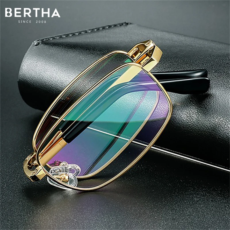 

BERTHA Presbyopia Glasses Parents Folding Portable Ultra-Light High-End Elderly Reading Foldable Glasses Spectacle Far Sighted