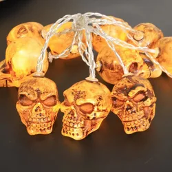 Halloween Decoration Led String Lights Brown Skull Head Garden Harvest Festival Decor Light For Indoor Outerdoor L103