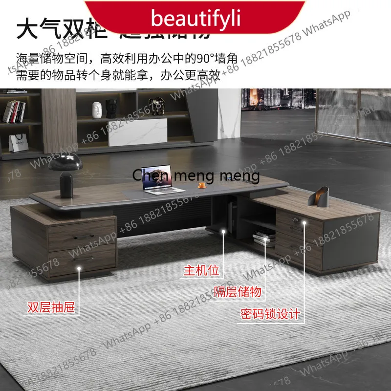 

Офисный стол A38 с отделкой под покраску, стол руководителя, стол для высшего руководства, мебель для кабинета председателя, мебель класса люкс, большой рабочий стол