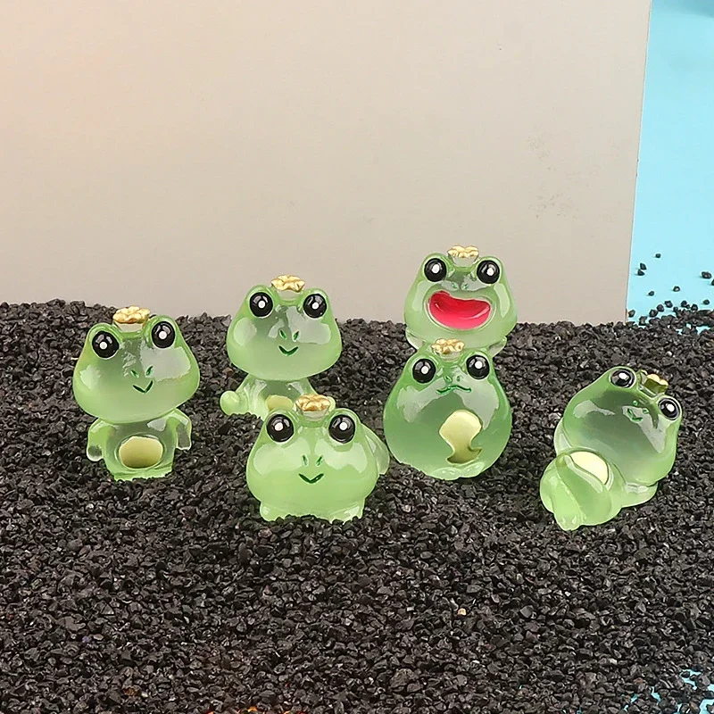 1pc Luminous Mini Frogs Fairy Garden Decoration Miniature Frog Figurines Glow At Night Home Decor Kawaii Accessories