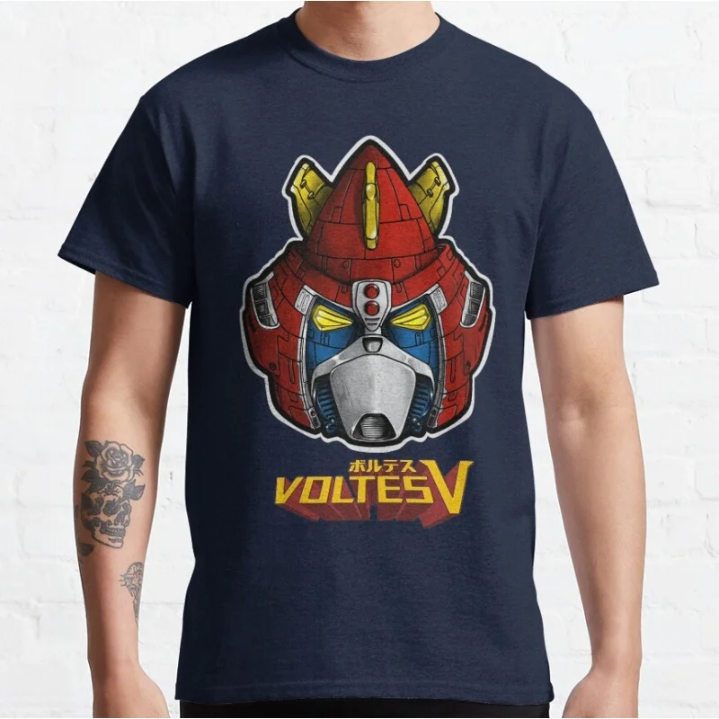 

Voltes V Retro Anime Gift t shirt Japan Robot Mecha graphic tee Y2K Clothes 100% Ccotton printed clothing Large size Tops