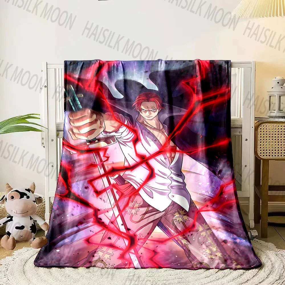 Japan Anime One Piece Red Hair Shanks Print Blanket Children Adult Blanket Soft Warm Bedding for Bed Sofa Travel Cover Blanket