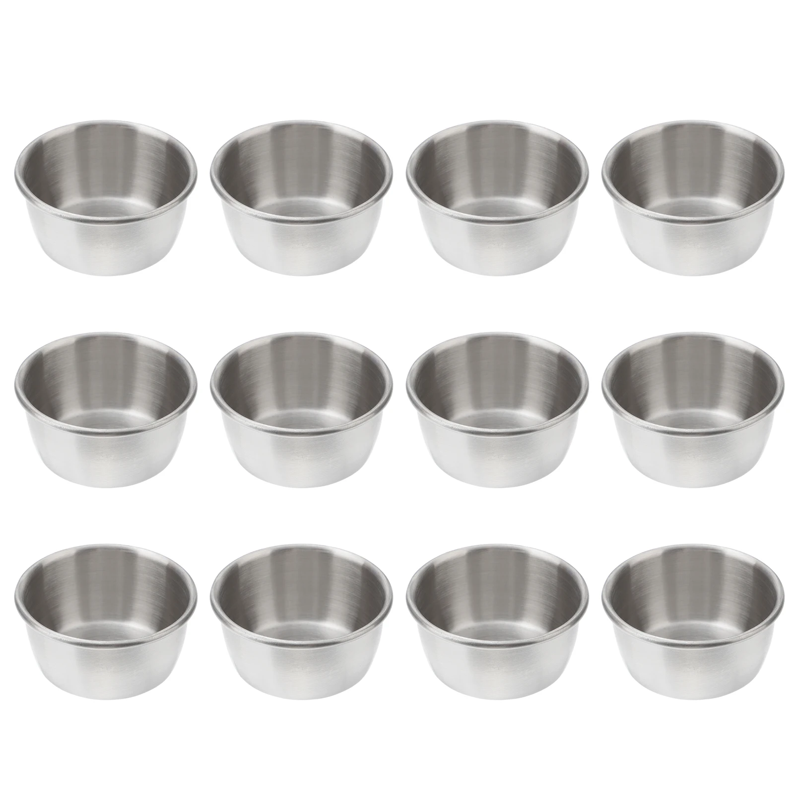 

12 Pcs Stainless Steel Sauce Cups Dipping Containers Small Food Bowls for Sauces Seasonings Ideal BBQ Picnics Home Dining